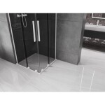 MEXEN/S - Velar L Duo sprchový kout, posuvné dveře 100 x 100, grafit, bílá 871-100-100-02-43-20