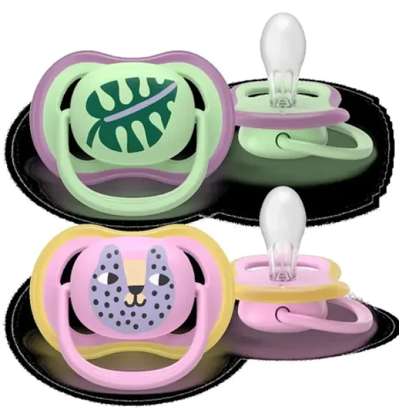 Philips Avent SCF087/13 růžová/zelená / Dudlík Ultra air / 6-18 m / dívka / 2 ks