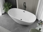 MEXEN/S - Eris volně stojící vana 170 x 80, bílá, sifon a přepad černá 53441708000-70