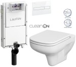 LAUFEN Podomít. systém LIS TW1 SET s bílým tlačítkem + WC CERSANIT CLEANON COLOUR + SEDÁTKO H8946630000001BI CN1