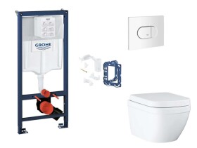 GROHE - Rapid SL Set předstěnové instalace, klozetu, sedátka SoftClose, tlačítka Arena Cosmopolitan a sady pro vhazování tablet, Triple Vortex, alpská bílá SANI11BB3150
