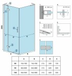 REA/S - Sprchová kabina Hugo Black 80x80 KPL-45220