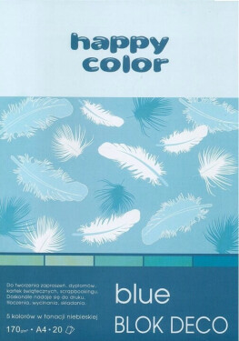 Happy Color Deco Blue barevné papíry blok A4 170 g 20 listů