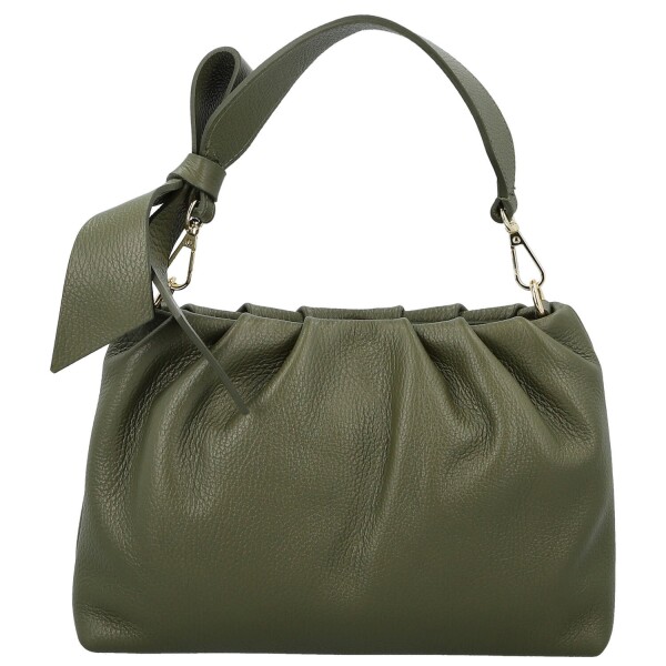 Módní dámská kožená kabelka do ruky Antini, tmavě zelená