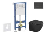 GEBERIT - Duofix Set předstěnové instalace, klozetu Oudee a sedátka softclose, tlačítko Delta50, matná černá SANI11CA5507