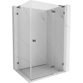 MEXEN/S - Lunar L sprchový kout dveře křídlové pravá 90 x 80, transparent, grafit kartáčovaná 834L-090-080-66-00-P