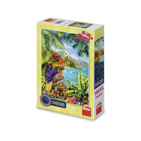Puzzle neon Papoušek v džungli 100 XL dílků - Dino