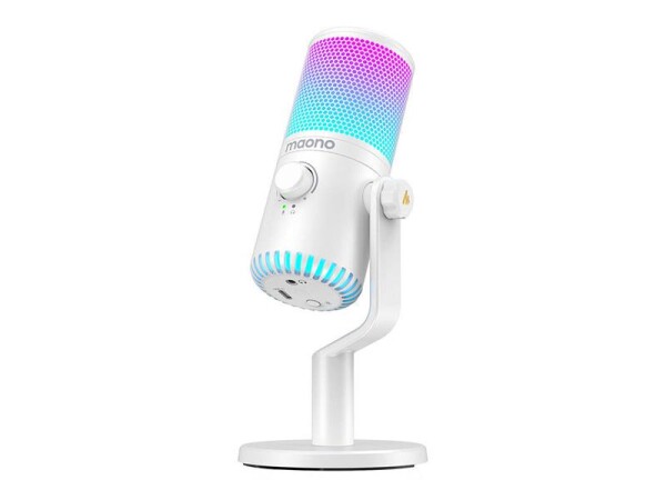 Maono DM30RGB bílá / Herní mikrofon / USB / USB-C / kondenzátorový / 20 - 20000 Hz (DM30RGB white)