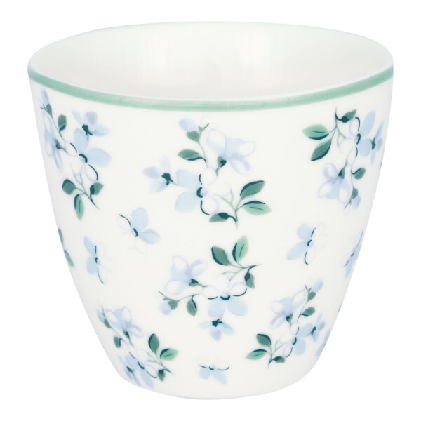 GREEN GATE Latte cup Alaia White 300 ml, modrá barva, porcelán 300ml