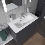 DURAVIT - ME by Starck Umyvadlo nábytkové Compact, 83x40 cm, s 1 otvorem pro baterii, s WonderGliss, alpská bílá 23428300001