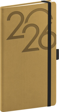 Týdenní diář 2026 NOTIQUE kapesní - Ajax zlatý, 9 x 15,5 cm