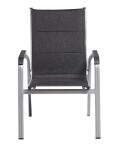 KETTLER BASIC PLUS PADDED stohovatelné, hliníkové křeslo - stříbrná / antracit