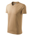 V-neck tričko unisex písková XL
