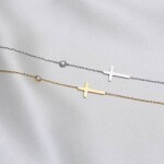 Náhrdelník s křížkem a zirkonem Dorothea Gold, Zlatá 40 cm + 5 cm (prodloužení)