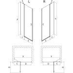 MEXEN - Mist sprchové dveře křídlové levé 120, černá dekor, černá 8A4-120-000-70-77-L