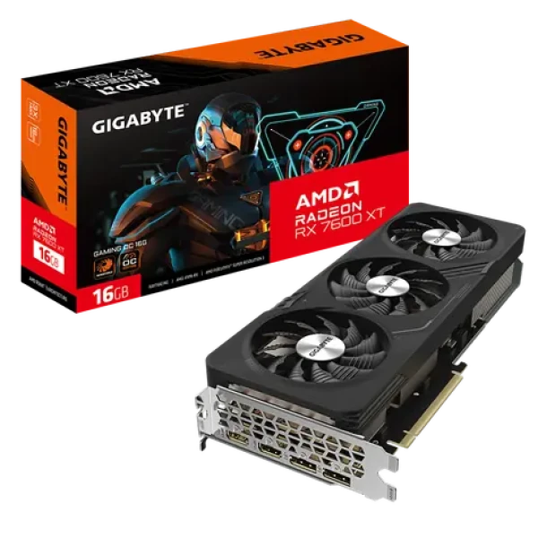 GIGABYTE Radeon RX 7600 XT Gaming OC / 2029-2810 MHz / 16GB D6 / 128-bit / 2x HDMI 2x DP / (8+8) 600W (GV-R76XTGAMING OC-16GD)