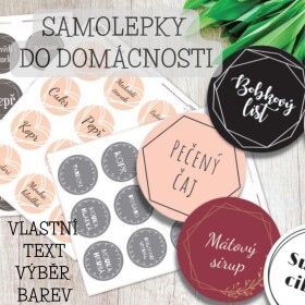 Samolepky na kořenky, na dózy GEOMETRICKÝ motiv 40 mm, 12ks