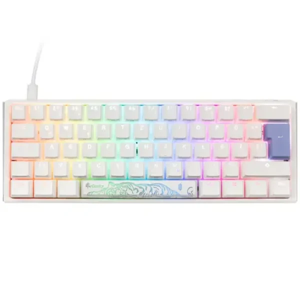 Ducky One 3 Classic Mini Cherry MX-Silent-Red bílá / herní klávesnice / podsvícená / mechanická / drátová USB-C / DE (DKON2161ST-SDEPDPWWWSC1)