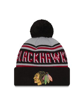 New Era Pánská zimní čepice Chicago Blackhawks NHL Pom Wordmark