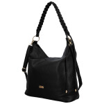 Moderní dámská koženková kabelka na rameno Bonnie, černá