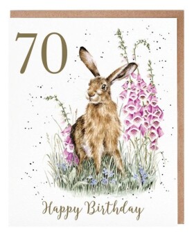 Narozeninové přání Wrendale Designs 70 The Wild Garden - Zajíc