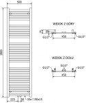 MEXEN/S - Hades radiátor + topná tyč 1800 x 500 mm, 900 W, černá W104-1800-500-2900-70