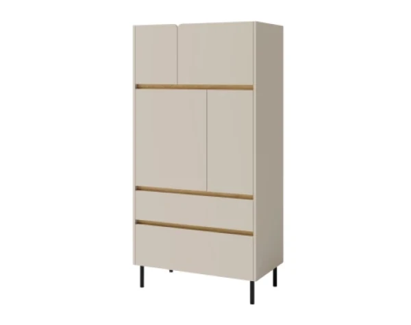 Vysoká komoda Lucky, pískově béžová/olejovaný dub