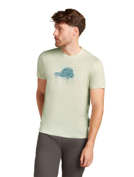 Pánské merino tričko s krátkým rukávem ICEBREAKER Mens 150 Tech Lite SS Tee Cosy Camper, Ashen velikost: L