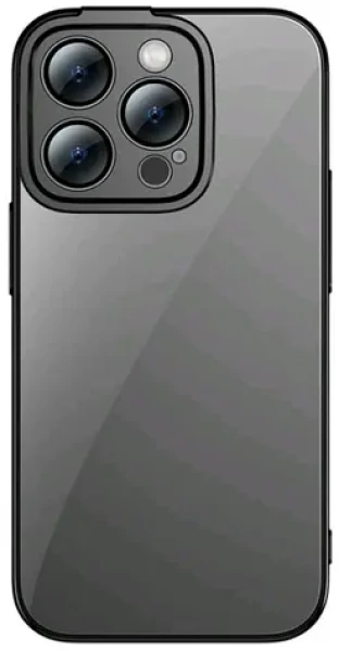 Pouzdro Baseus Glitter Transparent Case and Tempered Glass set for iPhone 14 Pro Max černé
