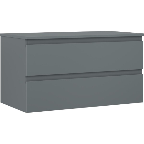 MEXEN/S - Orio koupelnová skříňka pod umyvadlo 90 cm s deskou, 2 zásuvky, grafit mat 91A10-09047-2-BFFC66