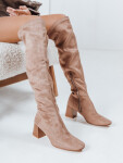 Dámské semišové béžové kozačky FashionStreet ZY1244 40