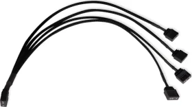 Alphacool Y-Splitter aRGB 3-Pin na 4x 3-Pin 30cm černá / Kabel / aRGB rozbočovač / 30 cm (18711)