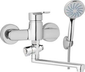 JB Sanitary Nástěnná umyvadlová a sprchová baterie MIRAM, rozteč 150 mm, otočný přepínač, s příslušenstvím, ramínko 200 mm M10 37 01