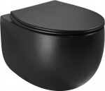MEXEN - Egg Závěsná WC mísa včetně sedátka s slow-slim, Duroplastu, černý mat 30245070