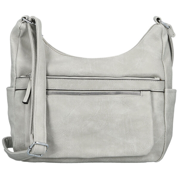 Módní dámská koženková crossbody kabelka Mayra, světle šedá