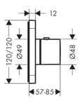 AXOR - Citterio E Termostatická baterie pod omítku, matná černá 36702670