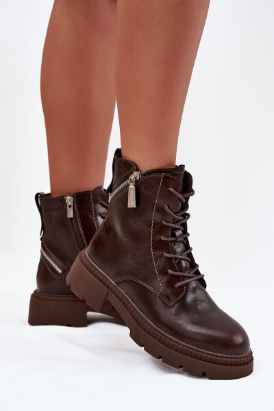 Dámské zateplené kotníkové workery Big Star – hnědé Velikost: 38