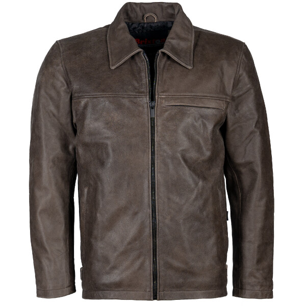 Pánská Kožená Bunda Jasper Brown Cracker Brixton Hnědá Velikost: 7XL