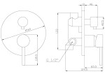 INVENA - 2-cestná nástěnná baterie DAFNI, round, černá BP-88-4O2-A