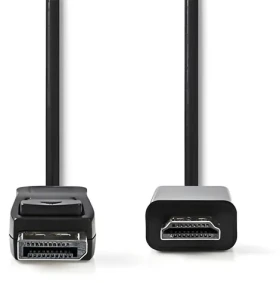 Nedis CCGB37100BK20 černá / Kabel DisplayPort - HDMI / DisplayPort zástrčka - HDMI konektor / 2 m (CCGB37100BK20)