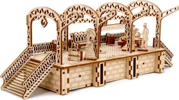 WOODEN CITY 3D Dřevěné puzzle Železniční stanice