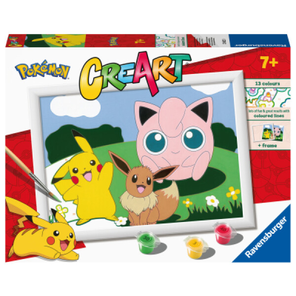 Pokémon malování podle čísel - Pikachu, Eevee a Jigglypuff