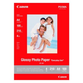 Canon Photo paper Glossy, foto papír, lesklý, GP501 A4, bílý, A4, 200 g/m2, 100 ks, 0775B001, inkoustový