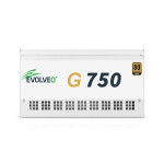 EVOLVEO G750, zdroj 750W, 80+ GOLD, ATX 3.1, aPFC, 140 mm ventilátor, plně modulární, záruka 3 roky, bílý