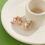 Náušnice Swarovski Elements Phoebe, Žlutá
