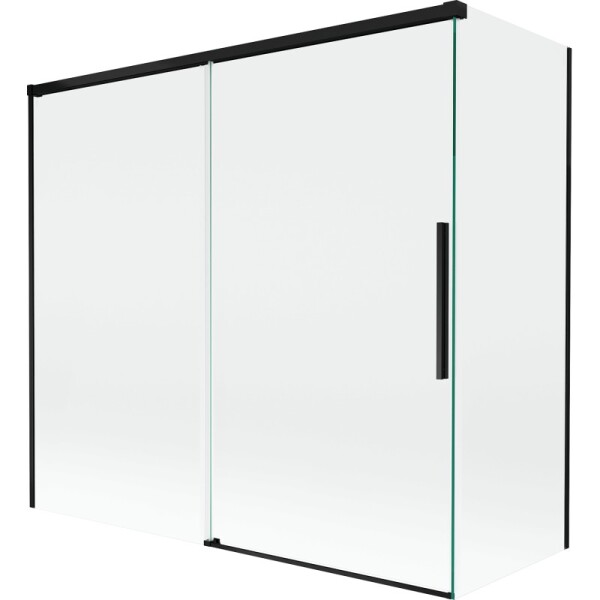 MEXEN/S - Rox vanová zástěna 2-křídlová posuvná 170 + 70 x 150, transparent, černá 8C9-170-070-70-00