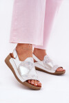 Dámské Kožené Sandály Na Klínu S Pletením Maciejka L7067-11 Bílé 39