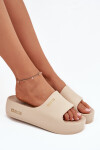 Dámské Pěnové Pantofle Na Masivní Platformě Big Star SS274722 Béžové 38