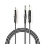 Nedis Stereo Audio kabel 2x jack 6.35 mm (M) - jack 3.5 mm (M) 5.00 m tmavě šedá (COTH23200GY50)