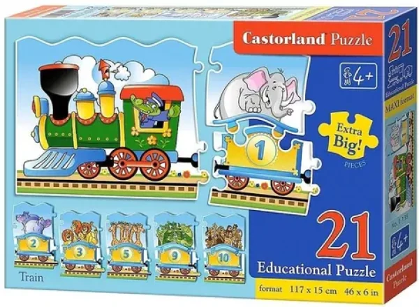 Castorland E-135 Puzzle Učíme se čísla 1-10, Vláček